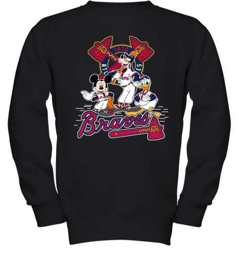 MLB Atlanta Braves Mickey Mouse Donald Duck Goofy Baseball T Shirt