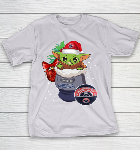 Washington Wizards Christmas Baby Yoda Star Wars Funny Happy NBA Youth T-Shirt 5