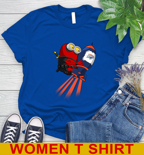 NBA Basketball Oklahoma City Thunder Deadpool Minion Marvel Shirt Women's T-Shirt 10