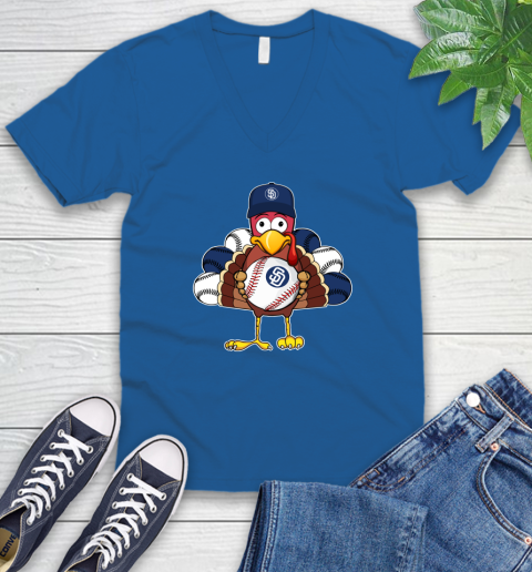 San Diego Padres Turkey thanksgiving V-Neck T-Shirt 6