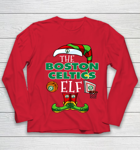 Boston Celtics Christmas ELF Funny NBA Youth Long Sleeve 8