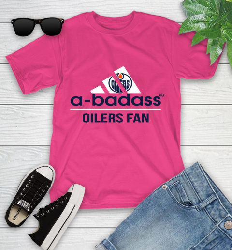 NHL A Badass Edmonton Oilers Fan Adidas Hockey Sports Youth T-Shirt 11
