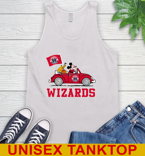 NBA Basketball Washington Wizards Pluto Mickey Driving Disney Shirt Tank Top