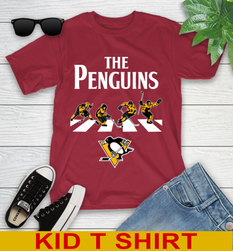 NHL Hockey Pittsburgh Penguins The Beatles Rock Band Shirt Youth T-Shirt 12
