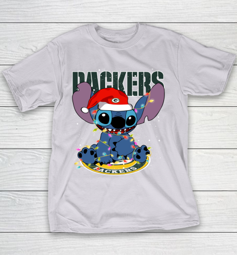 Green Bay Packers NFL Football noel stitch Christmas Youth T-Shirt 2