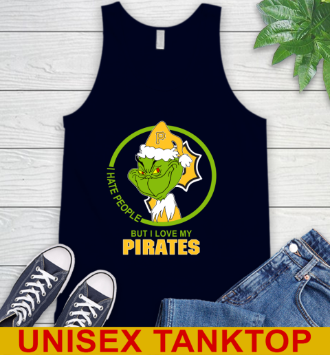 Pittsburgh Pirates MLB Christmas Grinch I Hate People But I Love My Favorite Baseball Team Tank Top 3