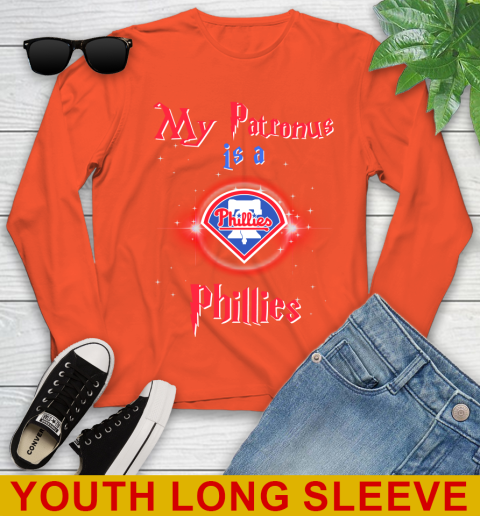 MLB Baseball Harry Potter My Patronus Is A Philadelphia Phillies Youth Long Sleeve 3