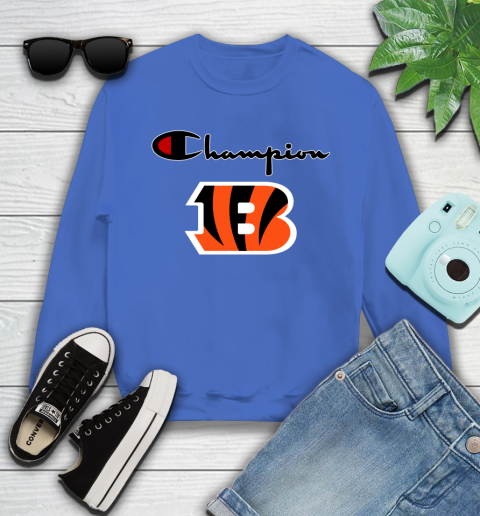 NFL Football Cincinnati Bengals Champion Shirt Youth Sweatshirt 4