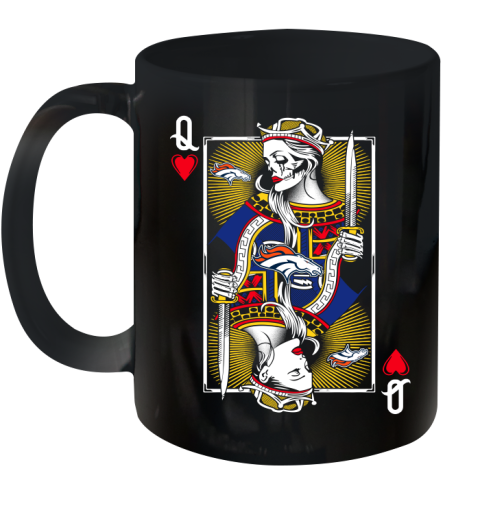 NFL Football Denver Broncos The Queen Of Hearts Card Shirt Ceramic Mug 11oz