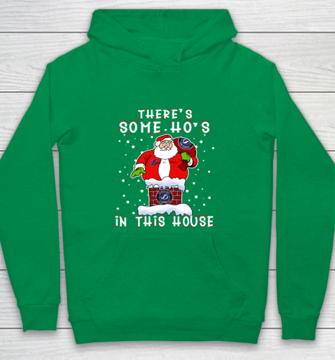 Tampa Bay Lightning Christmas There Is Some Hos In This House Santa Stuck In The Chimney NHL Youth Hoodie 4