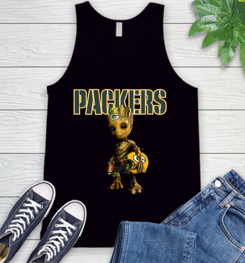 Green Bay Packers NFL Football Groot Marvel Guardians Of The Galaxy Tank Top 2