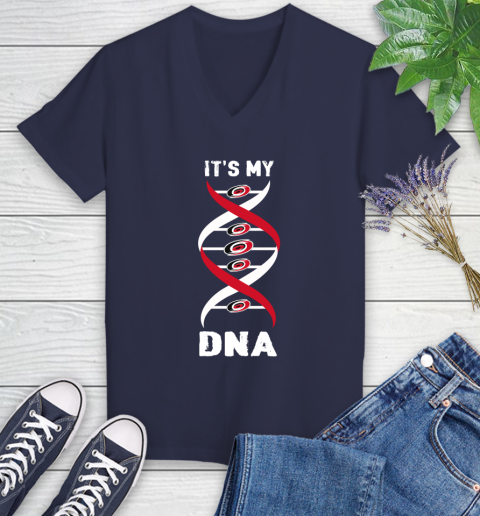 Carolina Hurricanes NHL Hockey It's My DNA Sports Women's V-Neck T-Shirt 12