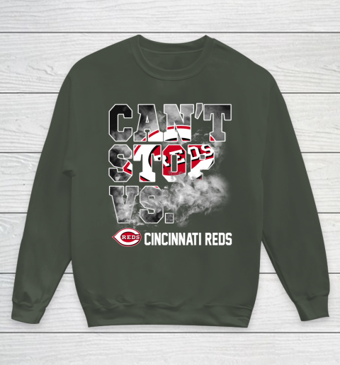 MLB Cincinnati Reds Baseball Can't Stop Vs Cincinnati Reds Youth Sweatshirt 8