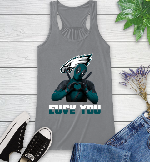 NHL Philadelphia Eagles Deadpool Love You Fuck You Football Sports Racerback Tank 4