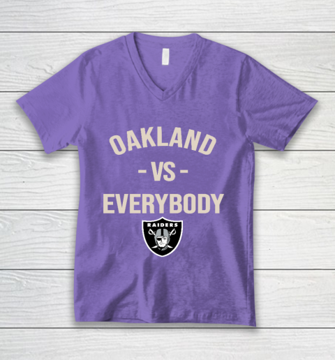 Oakland Raiders Vs Everybody V-Neck T-Shirt 8
