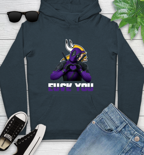 NHL Minnesota Vikings Deadpool Love You Fuck You Football Sports Youth Hoodie 10