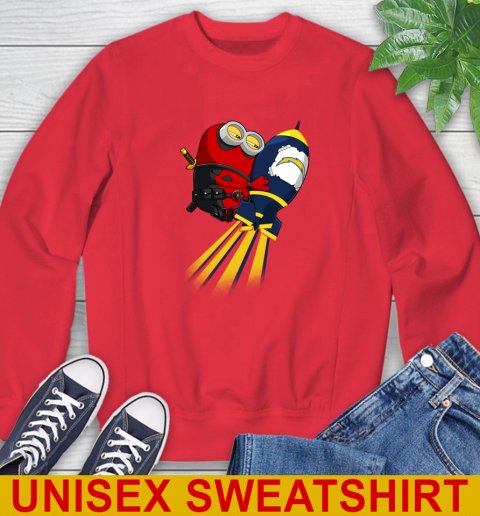 NFL Football Los Angeles Chargers Deadpool Minion Marvel Shirt Sweatshirt 12