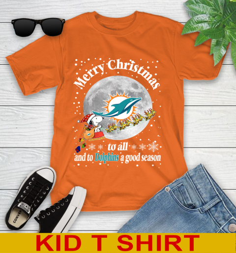 Miami Dolphins Merry Christmas To All And To Dolphins A Good Season NFL Football Sports Youth T-Shirt 8