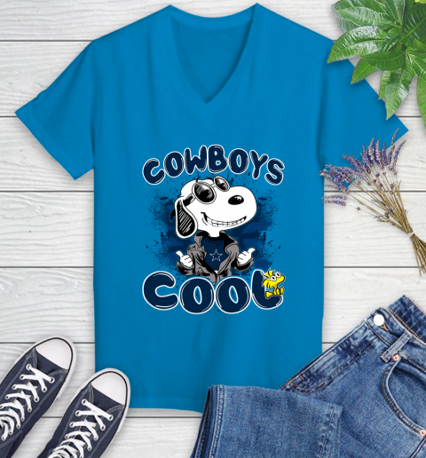 NFL Football Dallas Cowboys Cool Snoopy Shirt Women's V-Neck T-Shirt 5