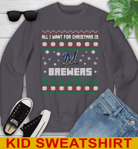 MLB All I Want For Christmas Is Milwaukee Brewers Baseball Sports 113