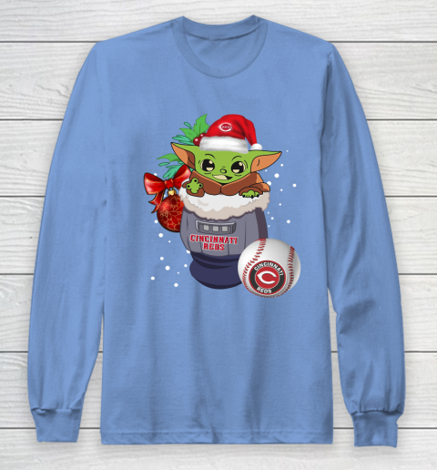 Cincinnati Reds Christmas Baby Yoda Star Wars Funny Happy MLB Long Sleeve T-Shirt 11