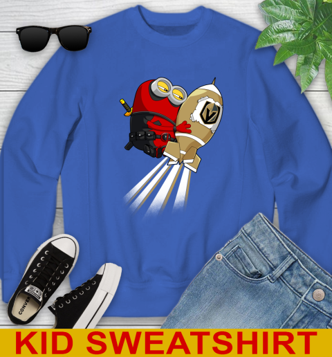 NHL Hockey Vegas Golden Knights Deadpool Minion Marvel Shirt Youth Sweatshirt 6