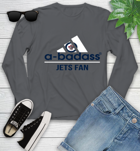 NHL A Badass Winnipeg Jets Fan Adidas Hockey Sports Youth Long Sleeve 9