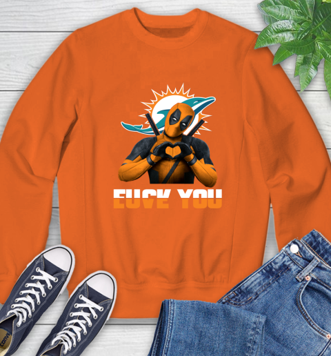 NHL Miami Dolphins Deadpool Love You Fuck You Football Sports Sweatshirt 3