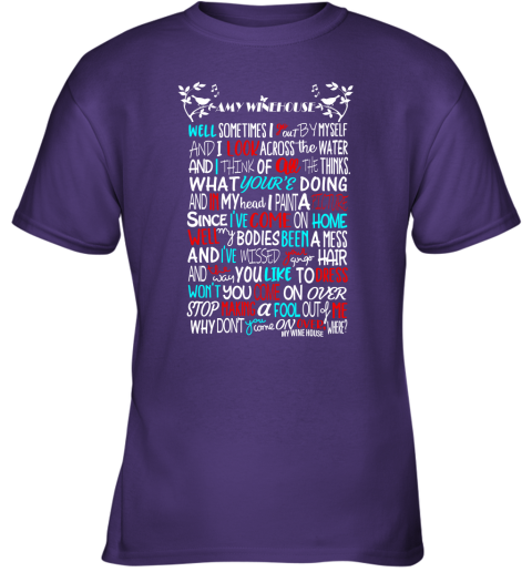 vlst amy winehouse valerie song lyrics shirts youth t shirt 26 front purple