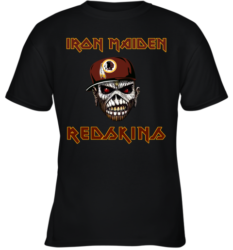NFL Washington Redskins Iron Maiden Rock Band Music Football Sports pBXQm2lU2UO youth t shirt 26 95 151514 front black