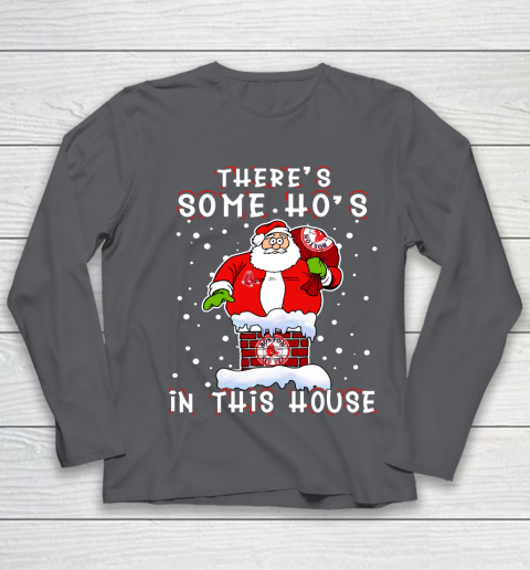 Boston Red Sox Christmas There Is Some Hos In This House Santa Stuck In The Chimney MLB Youth Long Sleeve 6