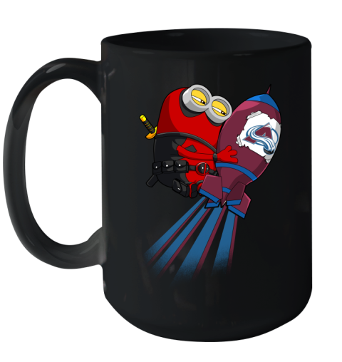 NHL Hockey Colorado Avalanche Deadpool Minion Marvel Shirt Ceramic Mug 15oz