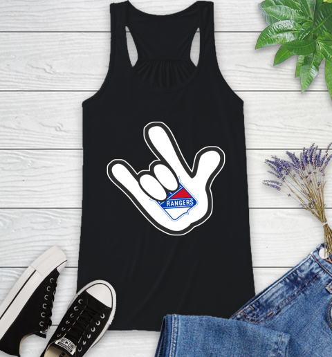 New York Rangers NHL Hockey Mickey Rock Hand Disney Racerback Tank 2