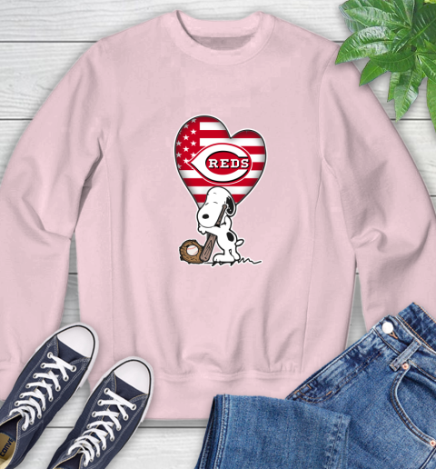 Cincinnati Reds MLB Baseball The Peanuts Movie Adorable Snoopy Sweatshirt 9