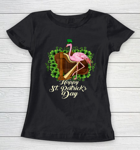 Irish Flamingo Green Saint Patrick Day Lucky St Pattys Women's T-Shirt