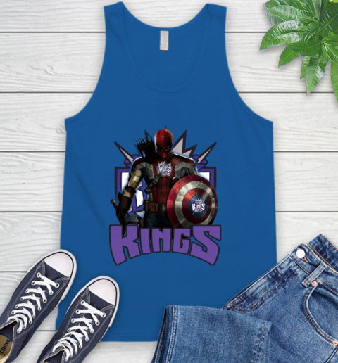 Sacramento Kings NBA Basketball Captain America Thor Spider Man Hawkeye Avengers Tank Top 5
