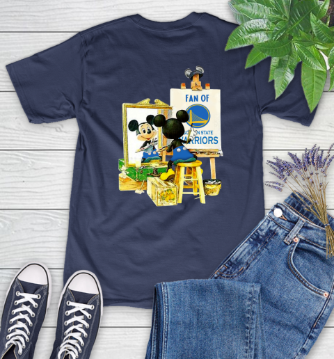 NBA Basketball Golden State Warriors Mickey Drawing Shirt 93