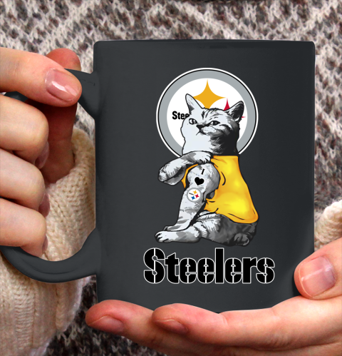 NFL Football My Cat Loves Pittsburgh Steelers Ceramic Mug 11oz