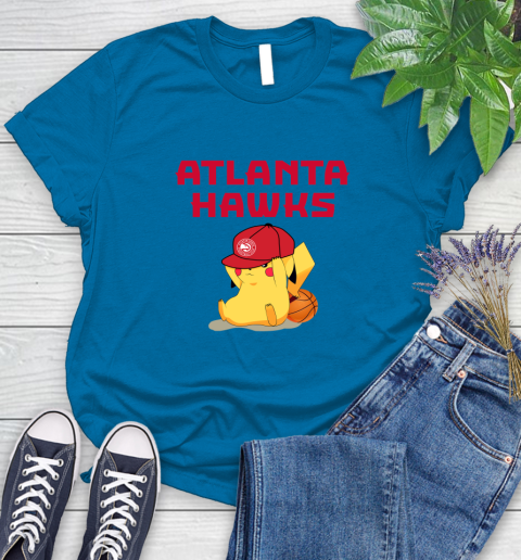 NBA Pikachu Basketball Sports Atlanta Hawks Women's T-Shirt 7