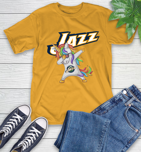Utah Jazz NBA Basketball Funny Unicorn Dabbing Sports T-Shirt 3