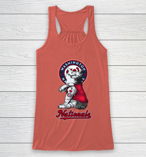 MLB Baseball My Cat Loves Washington Nationals Racerback Tank 3