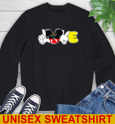 Minnesota Wild NHL Hockey Love Mickey Disney Sports Sweatshirt 2