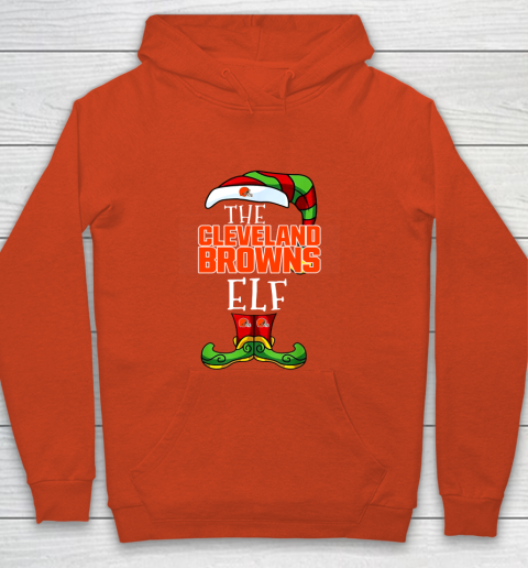Cleveland Browns Christmas ELF Funny NFL Youth Hoodie 3