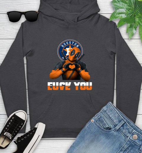 MLB Houston Astros Deadpool Love You Fuck You Baseball Sports Youth Hoodie 8