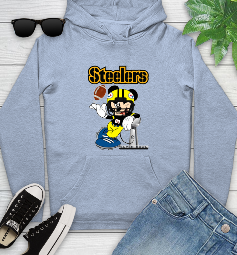 NFL Pittsburgh Steelers Mickey Mouse Disney Super Bowl Football T Shirt Youth Hoodie 10