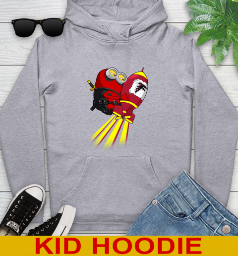 NFL Football Atlanta Falcons Deadpool Minion Marvel Shirt Youth Hoodie 6