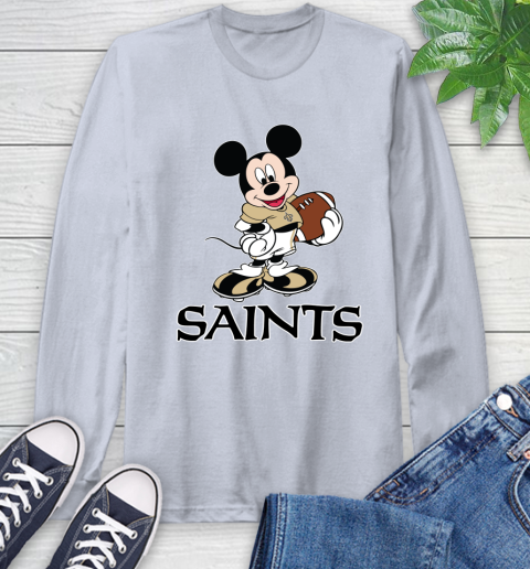 NFL Football New Orleans Saints Cheerful Mickey Mouse Shirt Long Sleeve T-Shirt 6