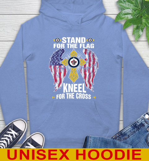 NHL Hockey Winnipeg Jets Stand For Flag Kneel For The Cross Shirt Hoodie 11
