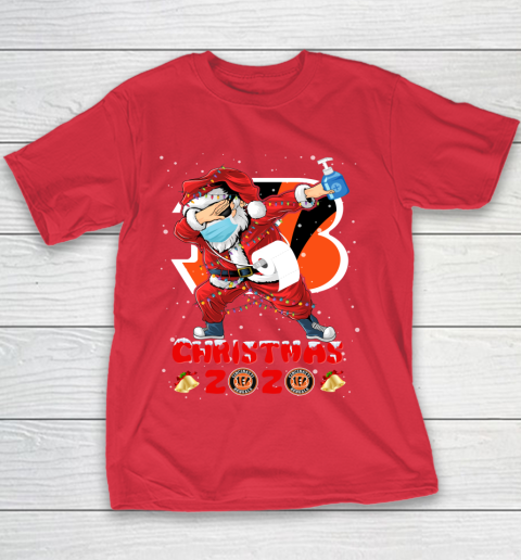 Cincinnati Bengals Funny Santa Claus Dabbing Christmas 2020 NFL Youth T-Shirt 7