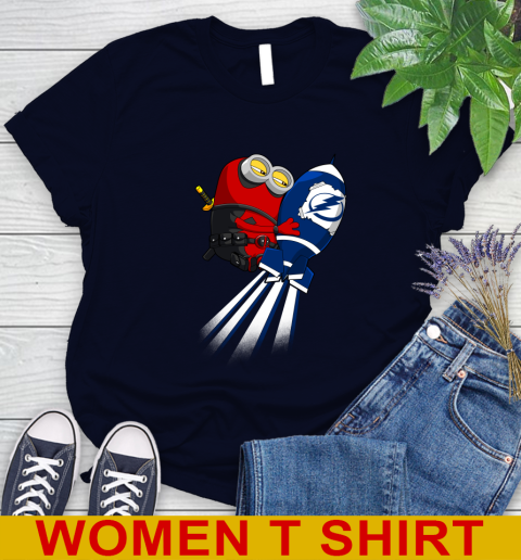 NHL Hockey Tampa Bay Lightning Deadpool Minion Marvel Shirt Women's T-Shirt 2